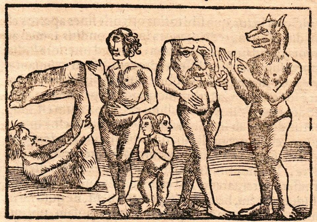 Μυθικά έθνη της Ινδίας, από το βιβλίο "Κοσμογραφία" του Σεμπάστιαν Μύνστερ, 16ος αιώνας