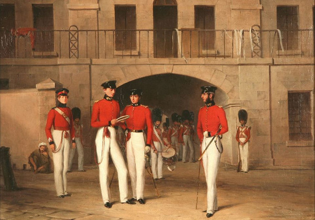 Βρετανοί στρατιώτες και αξιωματικοί κατά τη δεκαετία του 1840, στη Μεσόγειο