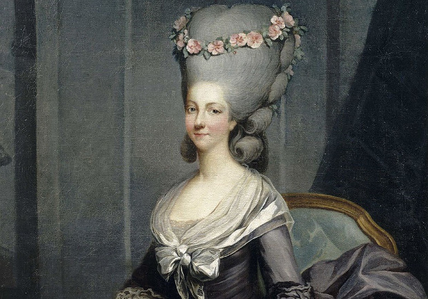 Αριστοκράτισσα του 18ου αιώνα με χαρακτηριστική περούκα τεραστίων διαστάσεων
